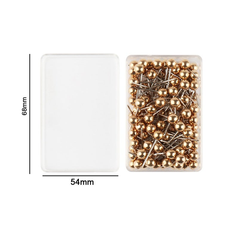 SUBANG 800 Pieces Map Tacks 1/8-Inch Retro Metallic Color Beads Head Marking Push Pins, 4 Colors - Image 4